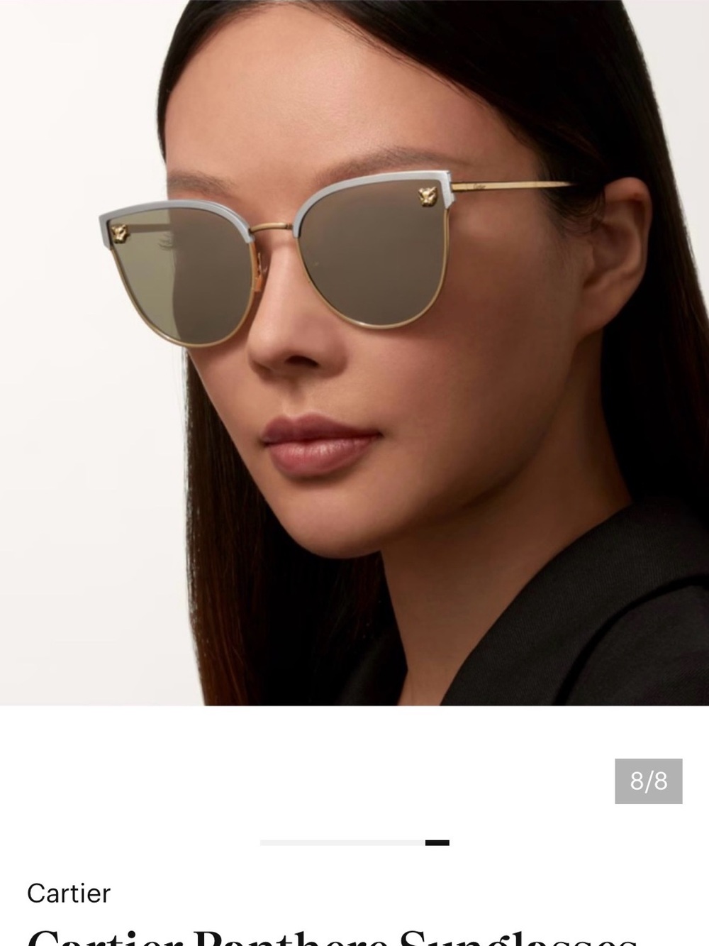 Cartier Women's Gold & Gray Cat-Eye Sunglasses